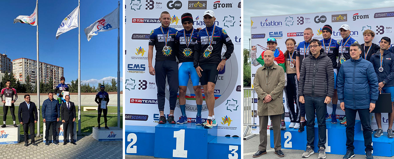 Müdafiə Sənayesi Nazirliyinin əməkdaşları velosiped və triatlon üzrə yarışlarda birinci yer tutublar